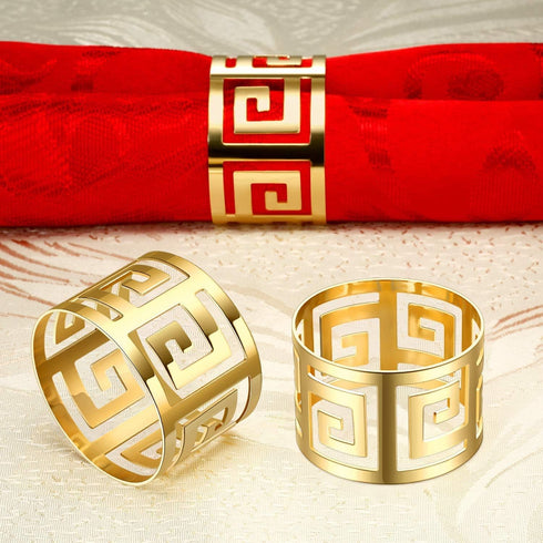 Set of 6 Napkin Rings for Dinning Table Setting- Napkin Holder Rings for Holiday Party, Home Kitchen for Casual or Formal Occasion,Wedding Party D...