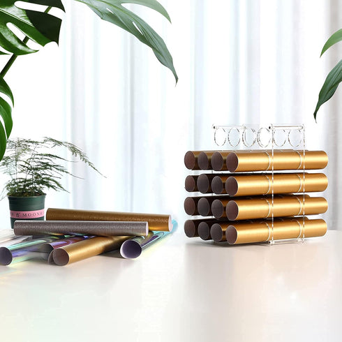 leevehold Vinyl Roll Storage Rack, Sturdy Vinyl Roll Holder, Vinyl Storage Organizer for Craft Room, 20-Holes | Aperture 2 Inch, Easy to Assemble ...
