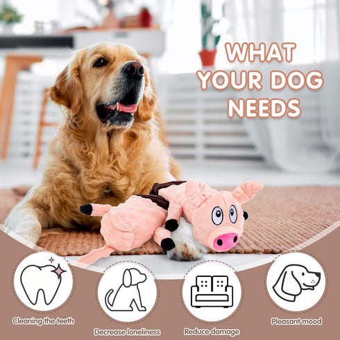 Squeaky Dog Toys for Dogs,Plush Dog Toy,Dog Tug of War Toy,Interactive Dog Toy for Small/Medium/Large Breed?pig?...
