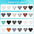 840pcs 8mm Glass Beads for Jewelry Making, 24 Colors Glass Beads for Bracelet Making, Marble Round Loose Beads for Men Women Bracelet Earring Neck...