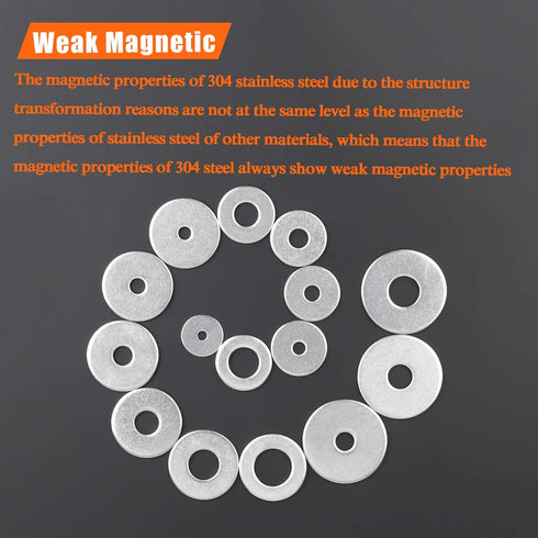 50 Pieces 5/16" Stainless Flat Washers, 1" Outside Diameter, 0.055" Thickness, 18-8 (304) Stainless Steel Washers, Metal Washers, Flat Washers for...