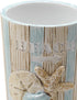 Zenna Home Seaside Serenity Bathroom Tumbler with Carved Resin Design, Cotton Swab Holder or Jewelry Holder for Bathroom Decor with Hand-Painted S...