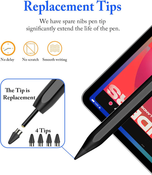 Active Stylus Pens for Touch Screens, DOGAIN Pencil for Android, Rechargeable Tablet Pen POM Tip Magnetic iPad Pencil for iPad/Pro/Air/Mini/iPhone...