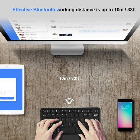 Cuifati Ultra-Slim Mini Wireless Touchpad Keyboard, All-in-One Wireless Keyboard with Built-in Multi-Touch Trackpad for Smart TV HTPC PC Tablet Go...