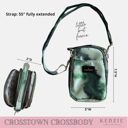 KEDZIE Crosstown Crossbody Zipper Bag with Adjustable Strap...