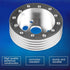 RULLINE 1" Steering Wheel Hub Adapter Conversion Spacer 6 Hole to 3 Hole Steering Wheel Adapter Grant Adapter Boss Kit Silver...