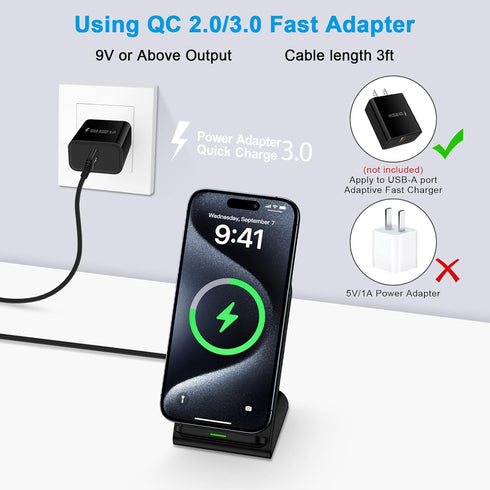 Samsung Wireless Charger Stand Fast Charging for Samsung Galaxy S24 Ultra S24 S23 S22 S21 S20, 2Pack 15W Android Wireless Charger Stand Fast Charg...