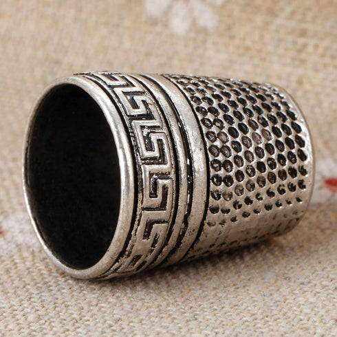 Mtsooning Antique Sewing Thimble, Metal Fingertip Protector, Finger Shield Ring for Quilting Craft Accessories DIY Sewing Tools...