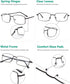 Eyekepper 3-pack Readers Rectangular Spring Temple Large Metal Reading Glasses Men Black +2.0...