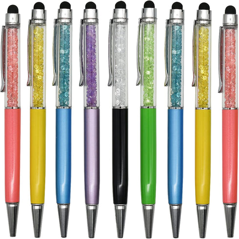 Maydahui 30PCS Crystal Diamond Capacitive Ballpoint Pens Universal Touch Screen Stylus Pen Retractable 2 in 1 Pens Black Ink for School Studens Ce...
