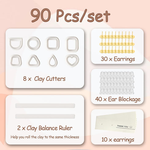 Basic Polymer Clay Cutters Polymer Clay Tools DIY Earrings Jewelry Making Tools 8 Shapes Classics Clay Earrings Cutters Clay Cutters for Polymer C...