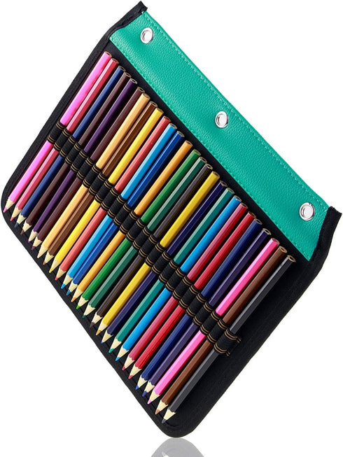 YOUSHARES 54 Slots Pencil Sleeve - Standard 3 Ring Binder Designed Pencil Page Compatible with 216 Slots Pencil Case for Watercolor Pencil, Gel Pe...
