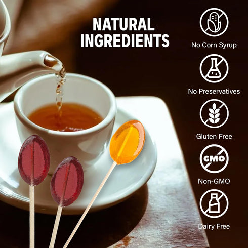 Melville Candy All Natural Honey Spoon Gift Set – Spoons & Lollipops on Wooden Ball Sticks – Gluten-Free, Made in USA Stirrers for Tea, Coffee, & ...