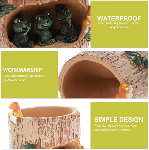 Cute Green Frog Flower Sedum Succulent Pot Planter Bonsai Trough Box Plant Bed Office Desk Home Garden Pot Decor...