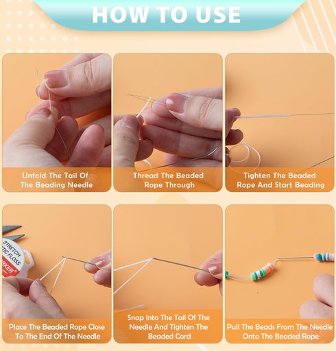 Hobbyworker Bead Spinner Needles, Big Eye Bending Beaded Needles Suitable for Clay Beads Seed Beads, Beads Rotating Needles Bracelet Necklace Jewe...