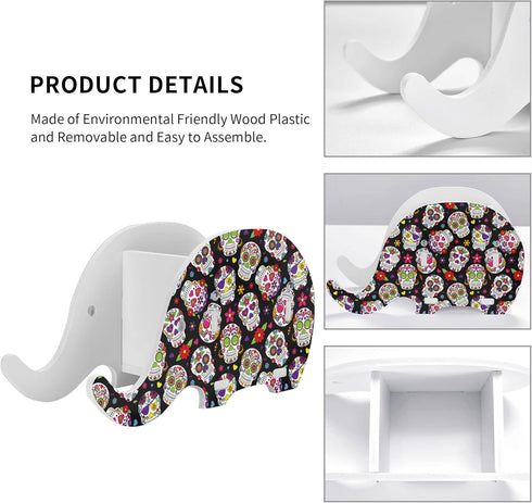 Skull Elephant Pen Pencil Holder Cute Phone Stand Desk Organizer Accessories for Office Home Bracket Presents Stationery Tablet Desktop Decoration...