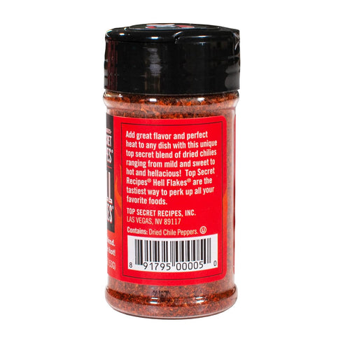 Todd Wilbur's Top Secret Recipes Hell Flakes - Next-Level Crushed Red Pepper Flakes - A Unique Blend of 5 Peppers - Starts Sweet, Finishes Hot - U...