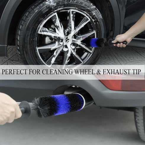 TAKAVU Master Wheel & Tire Brush, Easy Reach Wheel and Rim Detailing Brush Long Soft Bristle, Car Tire Brush, Wheel Scrub Brush, Multipurpose use ...