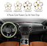 Cute Steering Wheel Cover for Women Girls, Mushrooms Olive Green Steering Wheel Cover with 4 Pieces Cute Flowers Car Air Vent Clips, Car Decoratio...