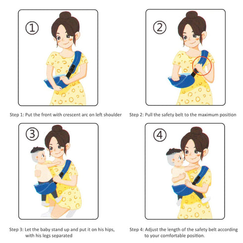 Portable Toddler Carrier, Adjustable Child Sling, Ergonomic One Shoulder Labor-Saving Polyester Half Wrapped Toddler Sling with Anti-Slip Particle...
