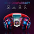 Bluetooth Wireless Over Ear Headphones, HiFi Stereo Sound Foldable Headphones,Colorful LED Lights Headphones with Built-in Mic,Wired for School/Ta...