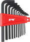 Performance Tool W1391 12-Piece Long Arm Hex Key Set - Heat Treated Alloy Steel, Includes Plastic Holder for Storage, SAE Sizes: 050-5/16-Inch...