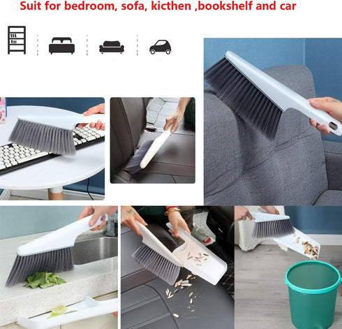Home Cleaning Hand Broom, Household Clean Dust Hair Brush Tool, Counter Duster for Bench, Car, Furniture, Bed,Sofa...