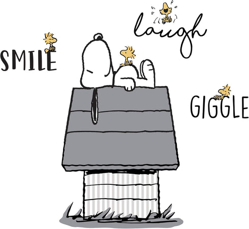 Lambs & Ivy Classic Snoopy with Woodstock & Dog House Black/Gray Wall Decals...