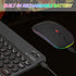 Ultra-Slim Bluetooth Keyboard and Mouse Portable Mini Wireless Keyboard Rechargeable 7-Color Backlit for Apple iPad iPhone Samsung Tablet iPhone S...