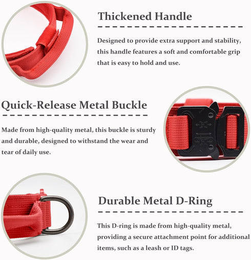 Tactical Dog Collar, Adjustable Military Training Nylon Dog Collar with Control Handle and Heavy Quick-Release Metal Buckle for Small Medium Large...