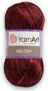1 Ball YarnArt Melody, Chainette Yarn, Shiny Metallic Sheen Yarn for Knitting, Crochet, Embroidery, 100 Grams (3.5 oz), 230 Meters (251 Yards), 70...