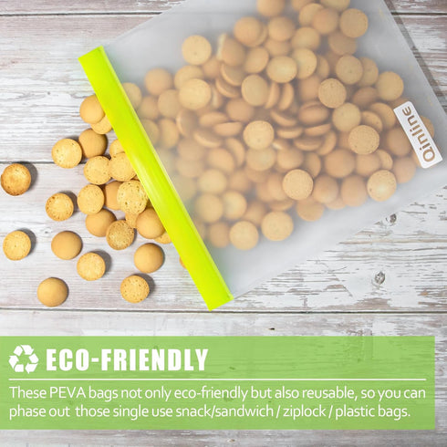 Reusable Gallon Food Storage Bags - 10 Pack BPA Free Dishwasher Safe Gallon Freezer Bags, Extra Thick Leakproof Silicone & Plastic Free Reusable L...