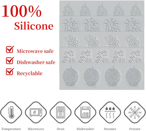 5PCS Leaf Molds Silicone Baking Molds Fondant Molds, Hollow 3D Coral Branch Leaf Tuile Lace Silicone Cake Molds, Polymer Clay Molds for Baking, Re...
