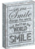 Barnyard Designs Wooden Box Sign Motivational Desk Decor, Inspirational Office Desk Decorations for Women Office Bathroom Shelf Décor (Smile)...