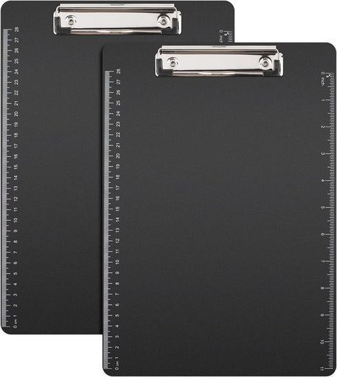2 Pack Clipboards 8.5x11, Plastic Clipboards,Black Clipboard,Letter Size,Paper Clips,Nursing Clipboard,Paper Clip Holder,Document Holder,Writing B...