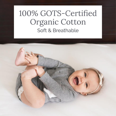 Natemia 100% Organic Cotton Crib Sheets for Boys and Girls - Made in Turkey, Silky Soft and Hypoallergenic, Baby Crib Sheets Neutral, Toddler Bed ...