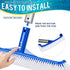 Pool Brush Head - 18" Pool Brush for Cleaning Pool Walls, Premium Swimming Pool Brush with Strong Bristle & EZ Clip, Curved Ends High-Efficiency P...