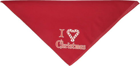 Mirage Pet Products Heart Christmas Screen Print Bandana for Pets, Small, Red...