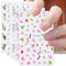 JMEOWIO 10 Sheets Spring Flower Nail Art Stickers Decals Self-Adhesive Pegatinas Uñas Summer Floral Sakura Nail Supplies Nail Art Design Decoratio...