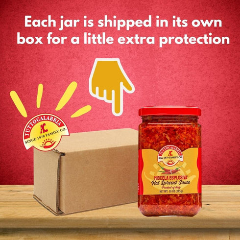 Hot Spread Sauce, Miscela Esplosiva, TuttoCalabria, 10 OZ (285g), Minced Calabrian Chili & Giardiniera Vegetables...