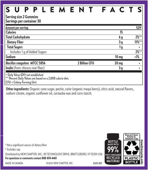 New Chapter Probiotic Gummies for Women and Men, All-Flora (1 Month Supply) – 55% Less Sugar+, Formulated for Holistic Gut Health Support with Pro...