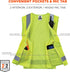 Ergodyne Unisex - Class 2 Economy Surveyors Vest Zipper, Lime, Large-X-Large US...