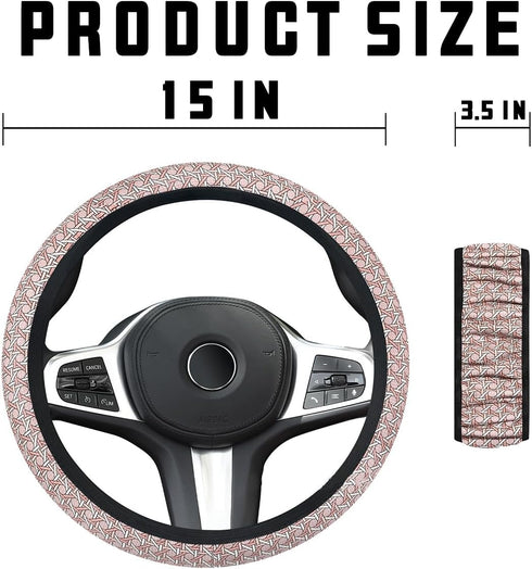 15 Inch Car Steering Wheel Cover, Anti-Slip Non-Slip Breathable Elastic Soft Comfortable Automotive Steering Wheel Protector Cover for Men Women, ...