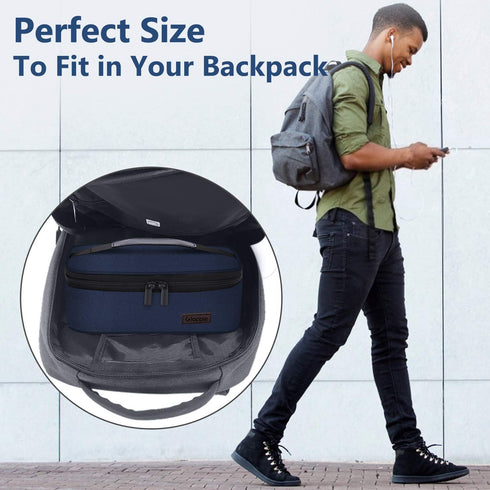 Gloppie Mini Lunchbox Small Lunch Bag for Men Women Insulated Lunch Box Thermal Lunch Boxes Adult Portable Cooler Bags Reusable Snack Bag, Blue...
