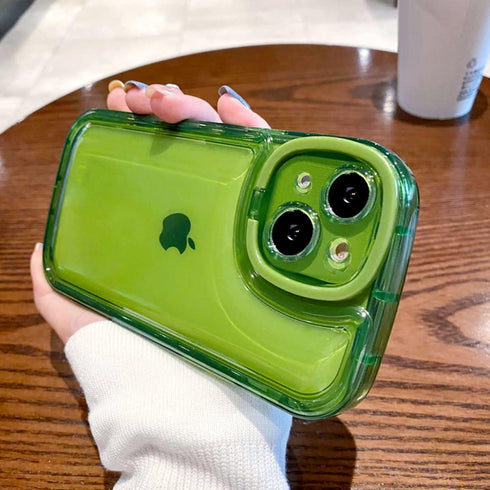 Ownest Compatible for iPhone 15 Case with Clear Kickstand Creative Protective Design Case with Camera Holder for TPU Slim Shockproof Cool Phone Ca...