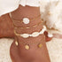 Shell Anklet for Women Luminous Five-pointed Star Foot Chain Summer Bohemian Adjustable Ankle Bracele...