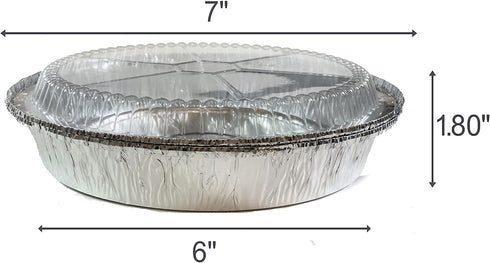 Disposable Aluminum Foil Pans with Clear Plastic Dome Lids - Heavy Duty Recyclable Freezer & Oven Safe Containers for Baking, Roasting, Meal Prep ...