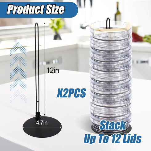 Tumbler Lid Organizer,2 Pack Cup Lid Organizer for Kitchen Cabinets Stacking,Water Bottle Lid Holder for YETI/Stanley/Simple Modern Mug Cup Access...
