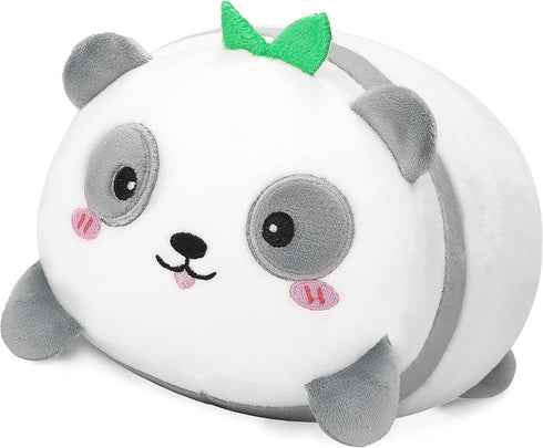 AIXINI Cute Panda Plush Pillow 15.7” Bamboo Panda Stuffed Animal, Soft Kawaii Plushies Hugging Plush Squishy Pillow Toy Gifts for Kids Bedding Sle...