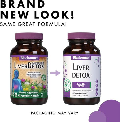 Bluebonnet Nutrition Liver Detox, Liver Health*, Antioxidant Protection*, Soy-Free, Gluten-Free, Kosher Certified, Non-GMO, Dairy-Free, 30 Vegetab...